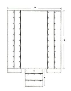 "IMPORT" Black Flatbed Tarp Heavy Duty 4' Drop 16' x 26' with End Flap-0