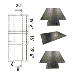 three-piece 6 foot drop lumber tarp diagram